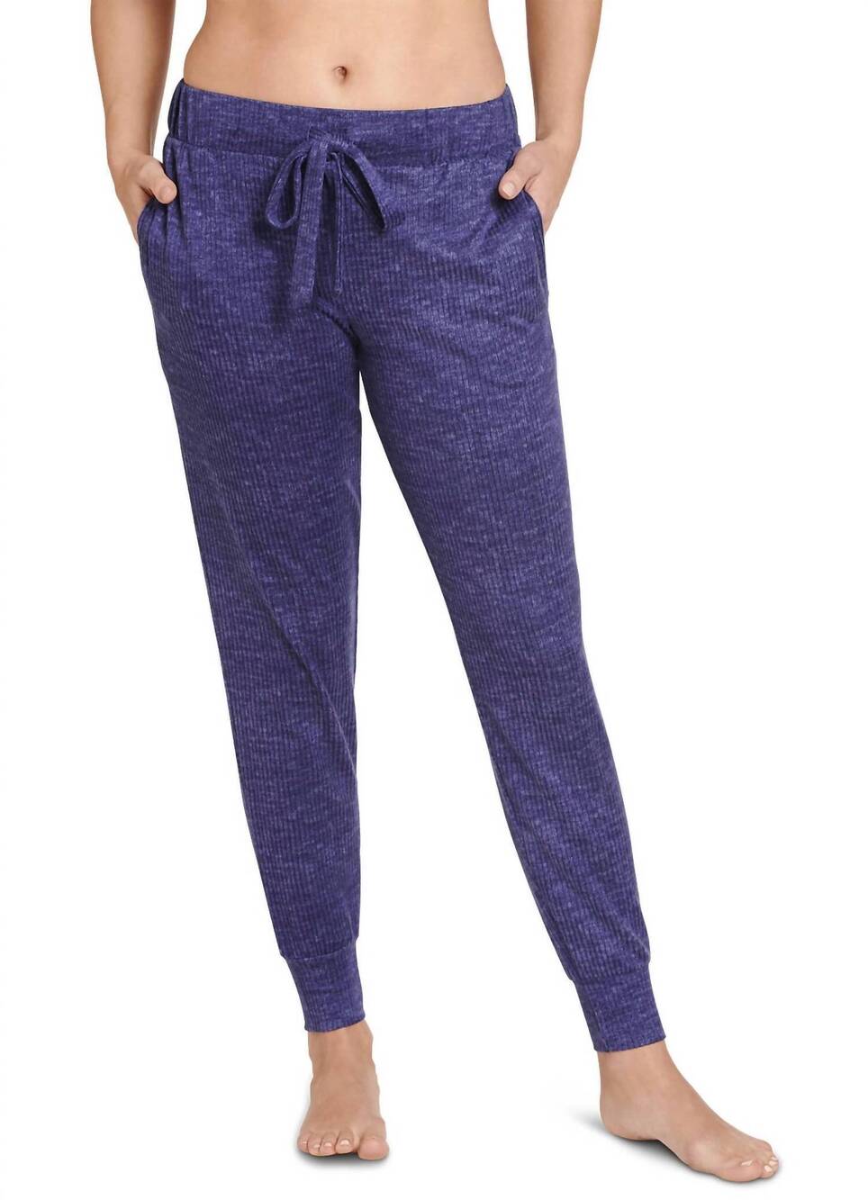 NEW JOCKEY luxe lounge brushed ribbed joggers in faded violet heather